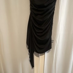 Popilush Black Ruched Bodycon Cowl Neck Sleeveless Knee Dress XL