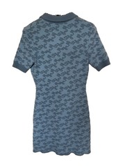 Maje Blue Knit Collared Button-Front Short Sleeve Shirt Dress Logo Size S 36