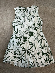 Abercrombie & Fitch Twist Front Mini Dress – White & Green Floral Print – Size L