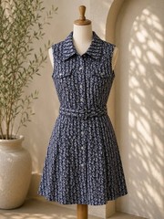 Authentic Christian Dior Boutique Monogram Belted Shirt Dress XL FR44 France