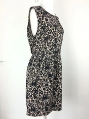 Vero Moda Dress Medium 8-10 UK Black Nude Beige Abstract Paint Splatter Print
