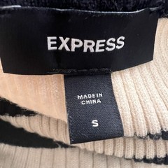 Express Small Ribbed Knit Maxi Sweater Dress Striped Quiet Luxury Old Money