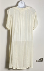 Available Mini Dress Womens Large White w/Gold Metallic threads Short Sleeve NWT