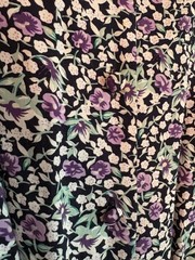 Vintage NWT Karin Stevens Women Rayon Floral Black Short Sleeve Dress Sz 10