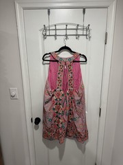 NWOT Anthropologie Beaded Pink Mini Dress, Open Back Size 26w
