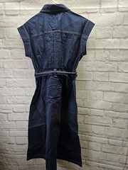 Free Assembly Women’s Belted Cotton Utility Midi Dress Size XS Navy Blue