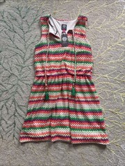Vince Camuto Chevron zigzag eyelet tassel dress 12 NWT