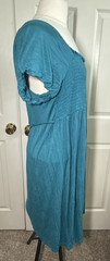 MM Plus MM+ Smocked Top Full Swing Turquoise Green Dress Sz 1X Made in USA
