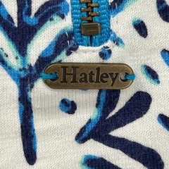 Hatley Womens XL Blue White Floral Shift Dress Short Sleeve Crochet Hem Jersey