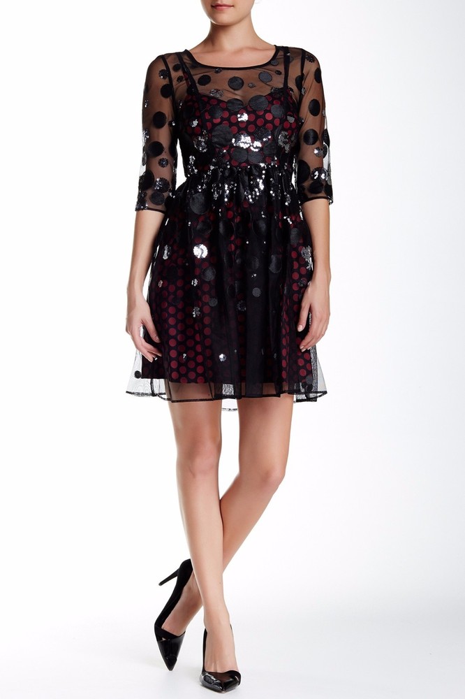 plenty by TRACY REESE Sequin & Dot Estella Mesh Dress (size 10)