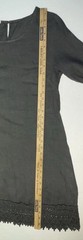 Stella Rosa 100% Linen Gray Dress Sz S 36 Bust Lace Trim 3/4 Slv 36 Length Italy