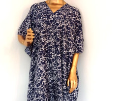 Kaftan Dress Winlar Luxury Satin Kimono Nightie Cover up Casual African Navy