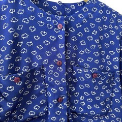 Vintage Liz Roberts Womens 8 Blue Floral Pleated Midi Dress Button Front Pockets
