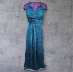 Belsoie by Jasmine Teal Jewel Tone Halter Neck A-Line Gown Size 8 Women&rsquo;s U16