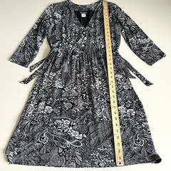 Athleta Vintage Dress Women’s Size Medium Paisley Side Ties 3/4 Sleeves