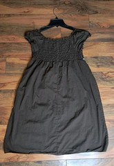 Vintage Speechless Smocked Milkmaid Mini Dress Brown Floral Embroidered Y2K 90s