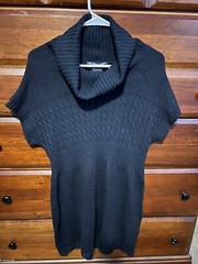 Women’s United States Sweaters Turtle Neck Sweater Dress Black Size Large