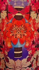 FRESH OF LA Floral Graphic Design Maxi Dress MEDIUM Stretch Fabric NWT $56