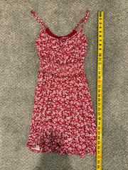 Mi Ami Red Floral Spaghetti Strap Dress, Size Medium