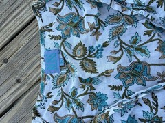 Bliss Floral Block Print Sleeveless V-Neck Midi Dress Size M