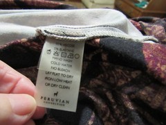 $250 Peruvian Connection Dress Delilah Long Slv Blk Maroon Bohemian XL 16 18 43&Prime;