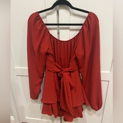 Altar&rsquo;d State long sleeve Burnt Orange Dress