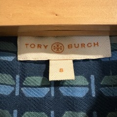 Tory Burch Kim Dress Women’s Size 8 Deep Sea Blue Runway Style–Damaged–See Descr