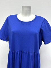 Ex M&S Ladies 100% Cotton Jersey Round Neck Stretch Dress Plus Sizes 20 22 24