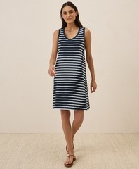 Pact Dresses Skirts Women&rsquo;S Softspun A-Line Tank Dress X-Large Monterey Stripe
