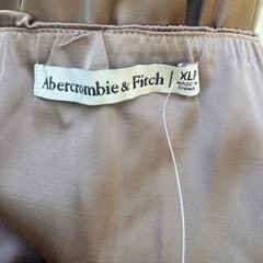 Abercrombie & Fitch Draped Satin Midi Dress XLP Taupe Brown Surplice NEW Party