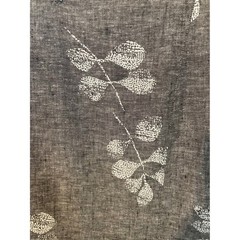 Habitat Size M Live Black Linen Blend Branch Print Bell Sleeve Tunic Dress