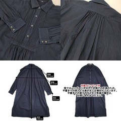 45R/45rpm Pintuck shirt dress, size 2, indigo. dress Navy 6-0619M♪