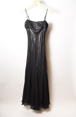 Vintage Early 2000&rsquo;s BCBG Maxi Long Black Metallic Shimmer Dress Glam 100% Silk