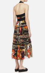 Jean Paul Gaultier Soleil Mesh Halter Dress Floral Patchwork XS
