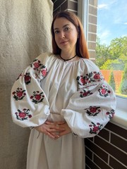 Embroidered Ukrainian dress Shirt Folk Vyshyvanka shirt Feminine dress