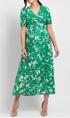 Seraphine Brand New Green Print Maternity Nursing Maxi Dress Size 10 Sundress