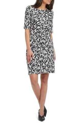 NIC + ZOE Black White Lively Twist 3/4 Elbow Sleeve Sheath Dress PM 8P – 10P 🤍
