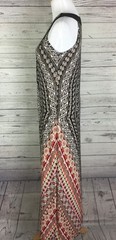 Cato Women’s Petite Multicolor Geo Sleeveless Beaded Scoop Neck Maxi Dress PS