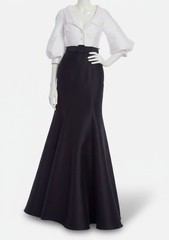 Badgley Mischka Women&rsquo;s Black Belted Mikado Shirt Gown Dress Size 12