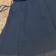 Band of Gypsies Black Sheer A-Line Dress L Square Neck Cap Sleeve Built In Slip