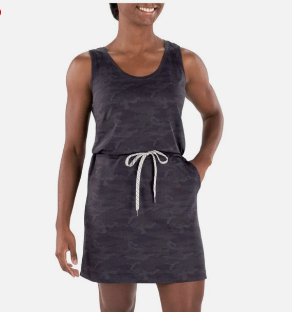 Member&rsquo;s Mark Women&rsquo;s Favorite Soft Pullover Drawstring Dress Black Camo Sz XXL