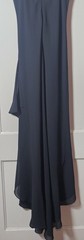VTG Besty Adams Dress 8 Formal Hi-Low Gown Black Chiffon Rhinestones Fairycore