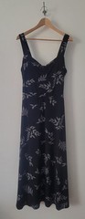 41 Hawthorn Dress Womens L Black White Floral Maxi Sleeveless Ruched Stitch Fix