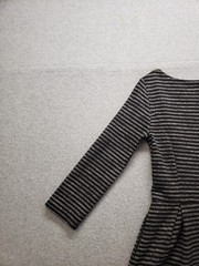 Merona Women Dress XS Black Gray Scoop Neck 3/4 Sleeve A Line Pleated Outdoor