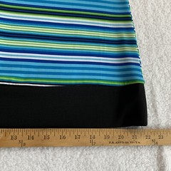 Laundry by Design Women&rsquo;s Stripe Shift Dress Stretch Size M Black Blue Green