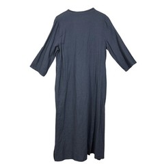 Francesca Bettini Dress Womens L Navy Linen Cotton Midi Made in Italy Lagenlook