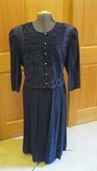 Brocade/Crepe Look Jacket Midi Dress by Lady Dorby Sz 24W GC
