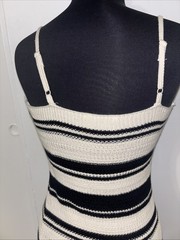 Freshman 1996 Crochet Dress Medium Striped Boho Maxi Stretch Beach Vacation