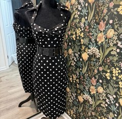 Deadly Dames Pinup Couture PUG Clothing Kiss Me Deadly Polka Dot Dress