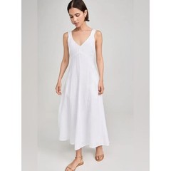 Alex Mill Breanna White Sleeveless Linen Maxi Dress large L